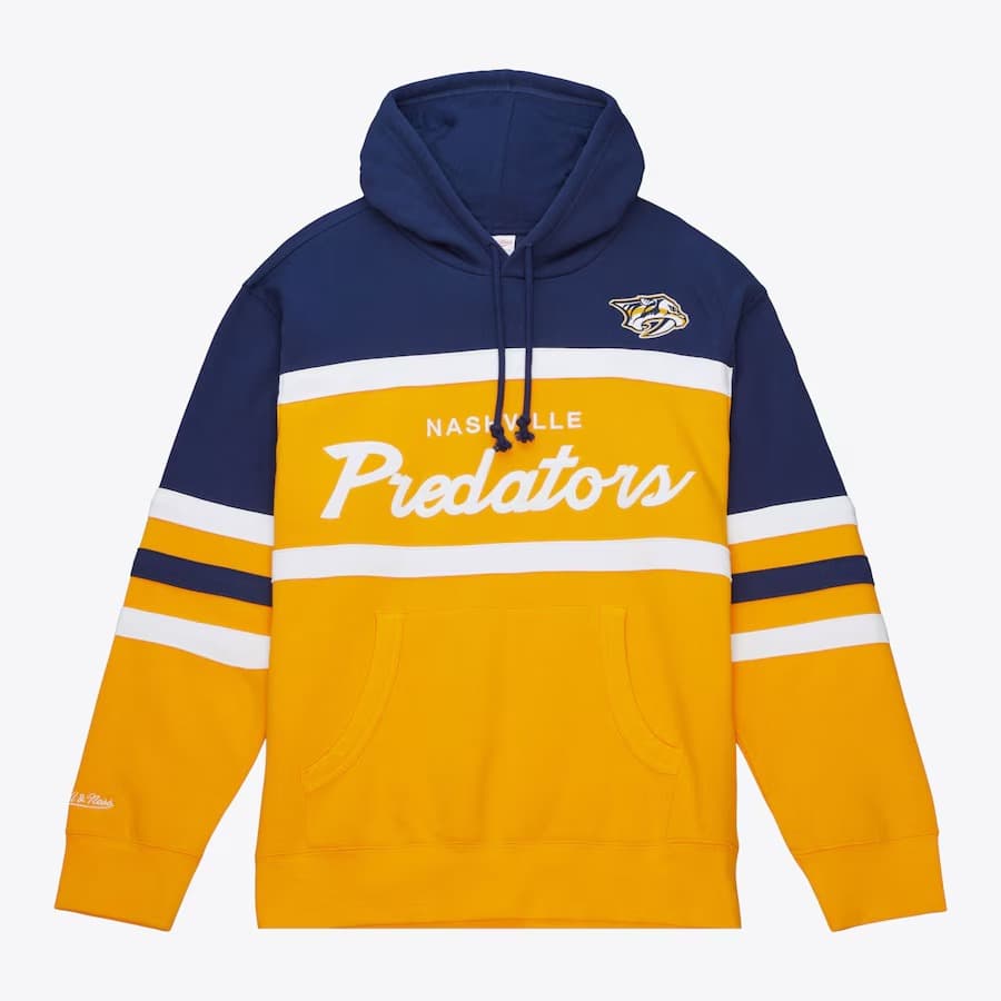 Худи Mitchell & Ness Gold Nashville Predators Head Coach Pullover Hoodie