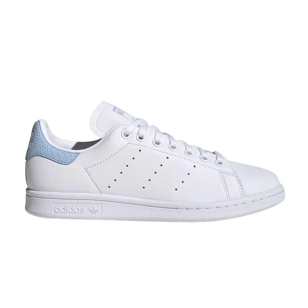 Krossovki-Adidas-Wmns-Stan-Smith-Snake-Embossed-White-Clear-Sky