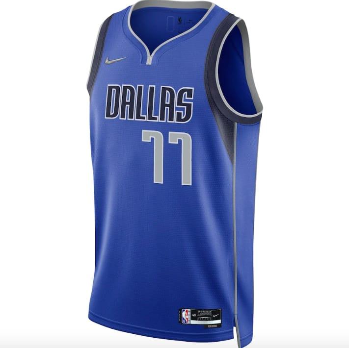 Баскетбольная джерси 2021-22 Dallas Mavericks #77 Luka Doncic Diamond Icon Blue Jersey
