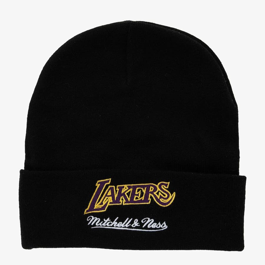 Mitchell-Ness-Black-Los-Angeles-Lakers-Hardwood-Classics-Team-Origins-Cuffed-Knit-Hat-1