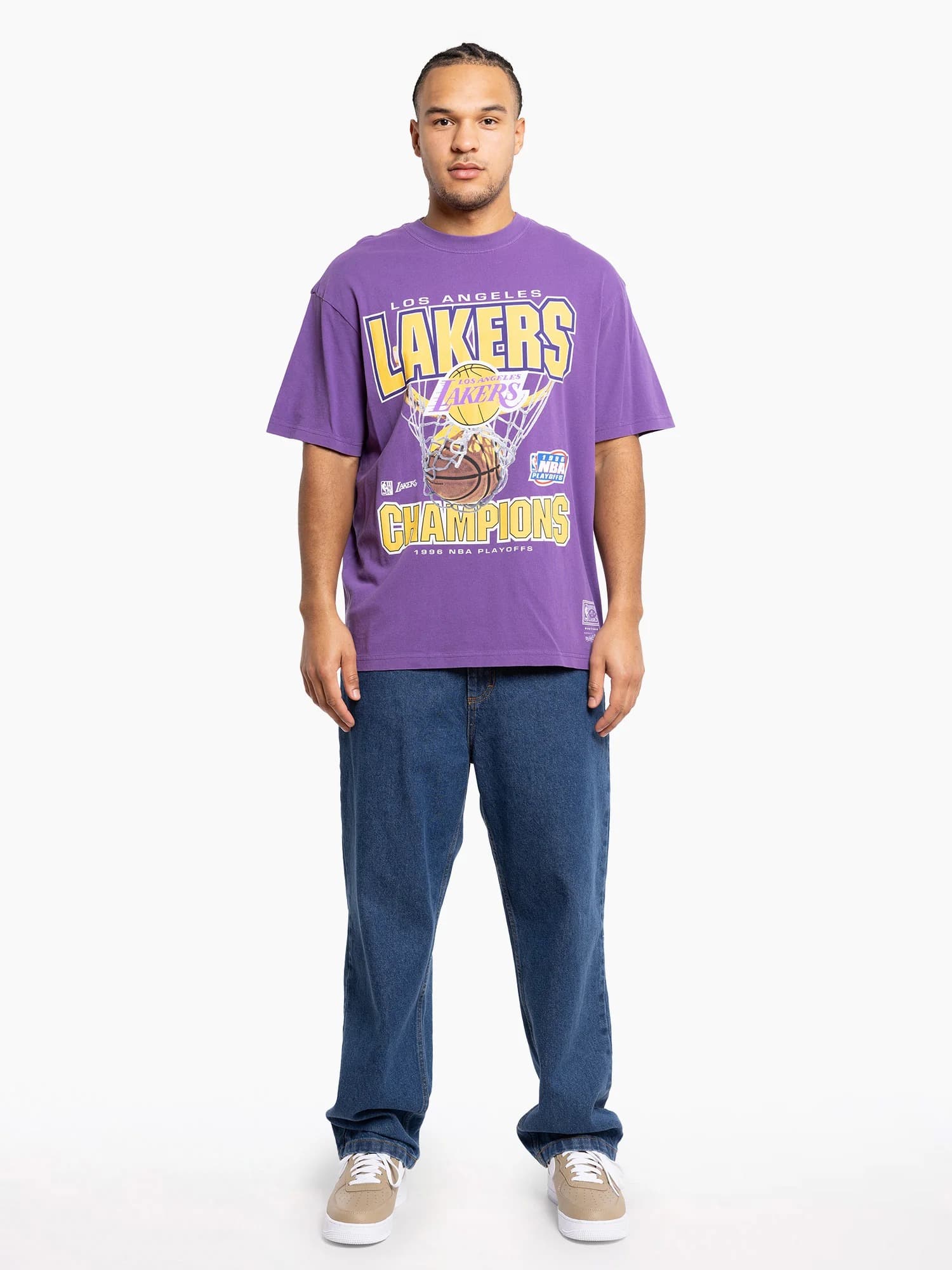 Футболка Mitchell & Ness Los Angeles Lakers Nothin’ But Net Purple Vintage T-Shirt