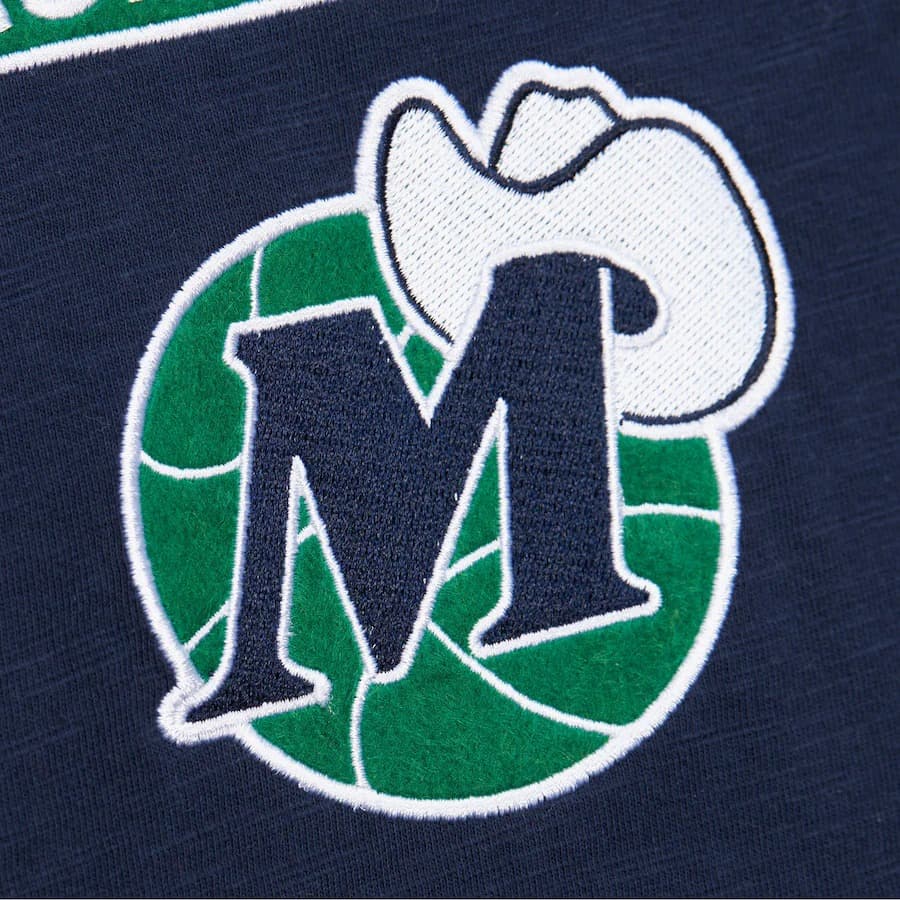 Футболка Mitchell & Ness Navy Dallas Mavericks Vintage Logo Legendary Slub T-Shirt