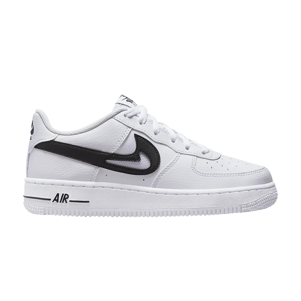 Krossovki-Nike-Air-Force-1-07-GS-Cut-Out-Swoosh-White-Black