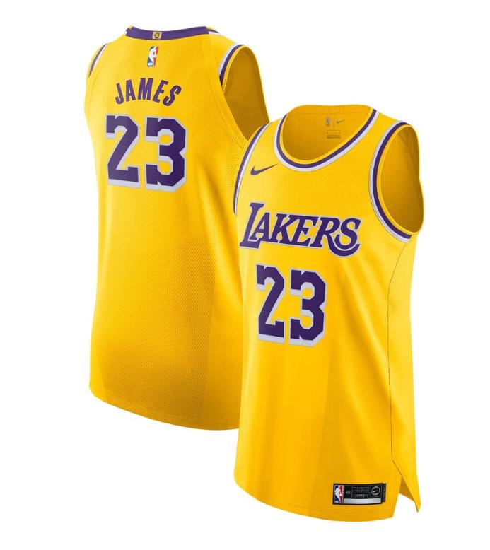 Баскетбольная джерси 2019-20 Nike LeBron James Lakers Gold Authentic Jersey Icon Edition