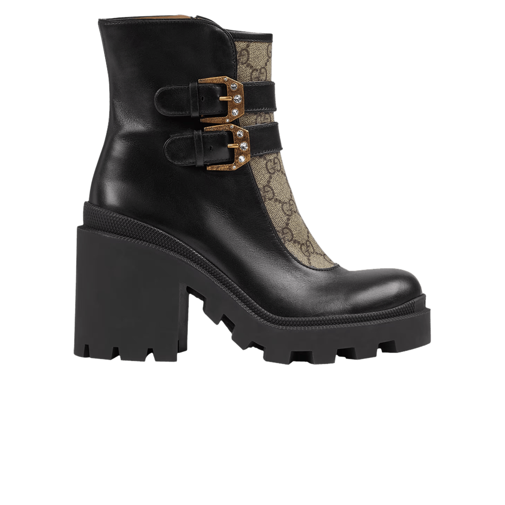 Кроссовки Gucci Wmns Ankle Boot 'Buckles - Black Beige'