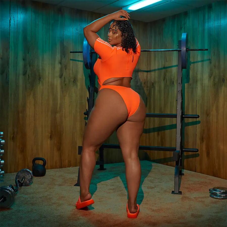Спортивный купальник adidas Ivy Park Knot Swimsuit (Plus Size) Solar Orange
