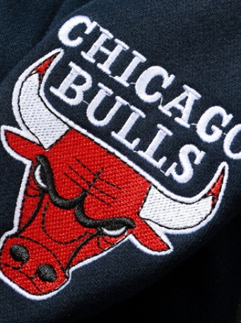 Бомберы 2019 NBA Chicago Bulls Navy White Bomber Jacket
