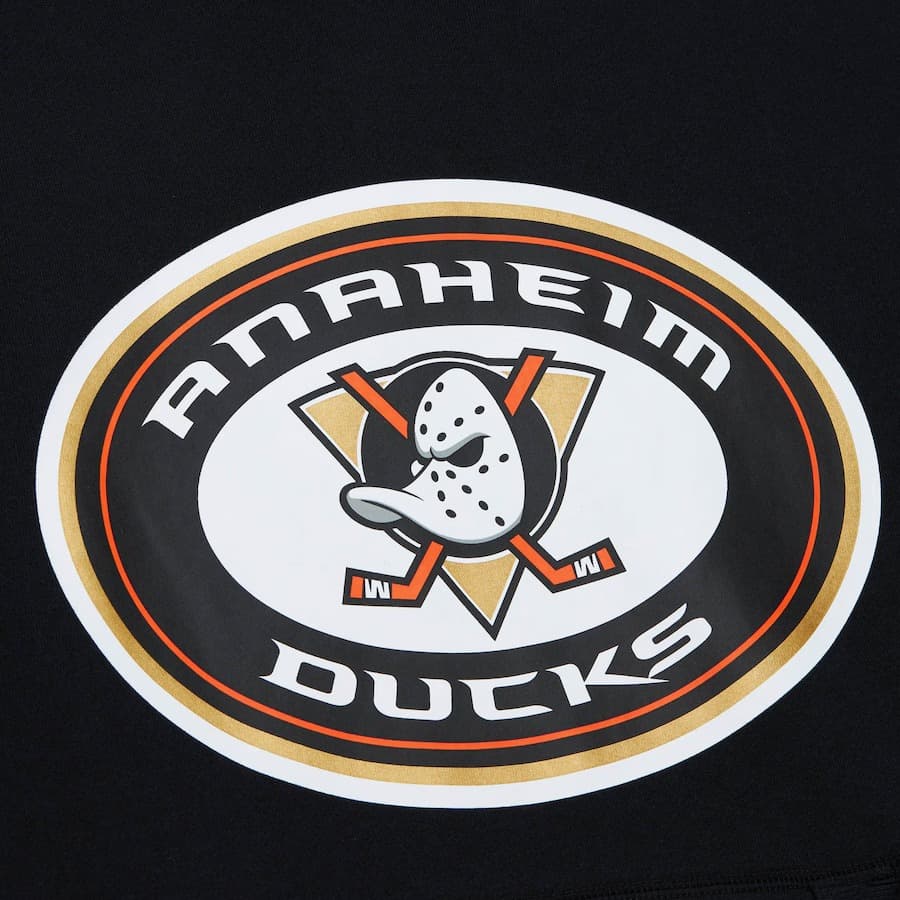 Худи Mitchell & Ness Black Anaheim Ducks Game Time Fleece Pullover Hoodie