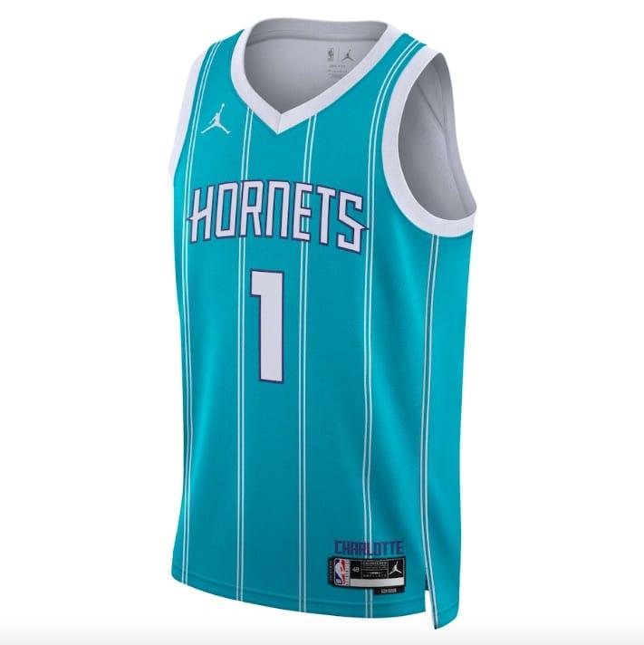 Баскетбольная джерси 2022-23 Charlotte Hornets #1 LaMelo Ball Icon Teal Jersey
