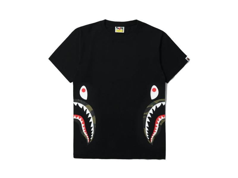 Футболка BAPE 1st Camo Side Shark Tee Black/Green
