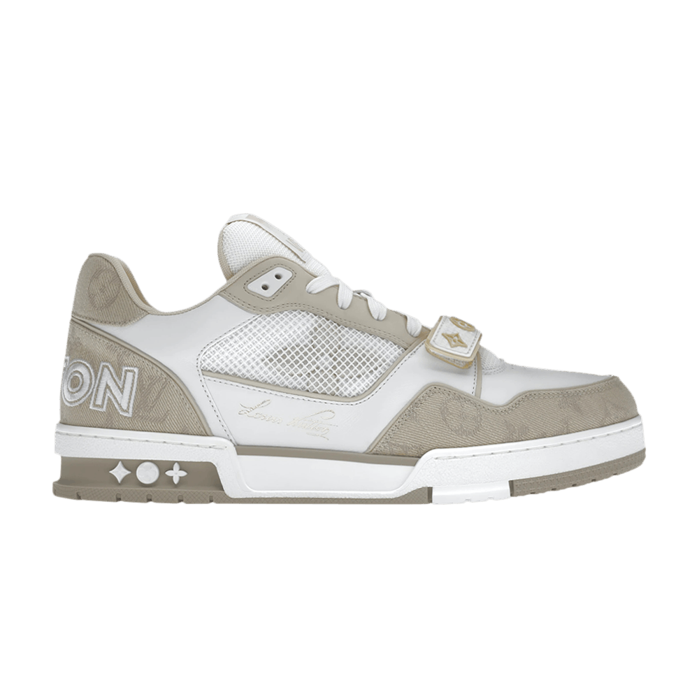 Кроссовки Louis Vuitton Trainer Sneaker 'Velcro Strap - Beige Monogram Denim'
