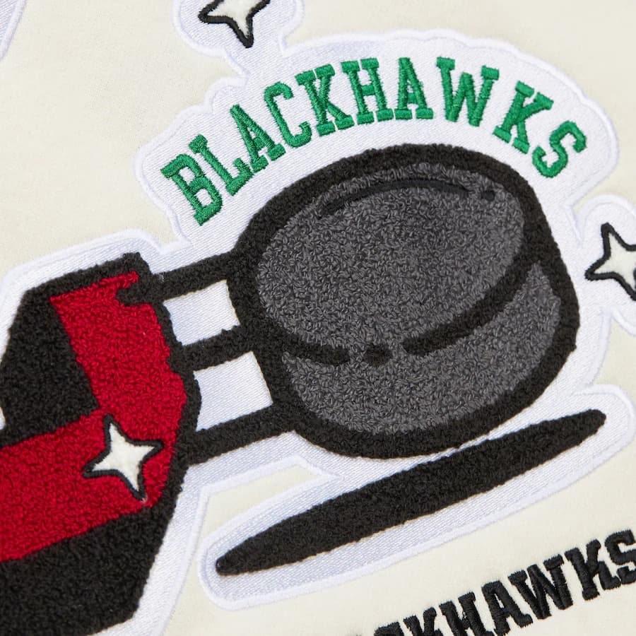 Худи Mitchell & Ness Cream Chicago Blackhawks Sswagger Fleece Pullover Hoodie