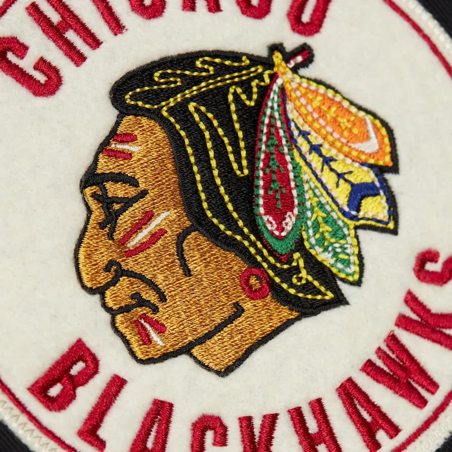 Куртка на молнии Mitchell & Ness Black Chicago Blackhawks Vintage Logo Replay Cotton Twill Full-Zip Jacket