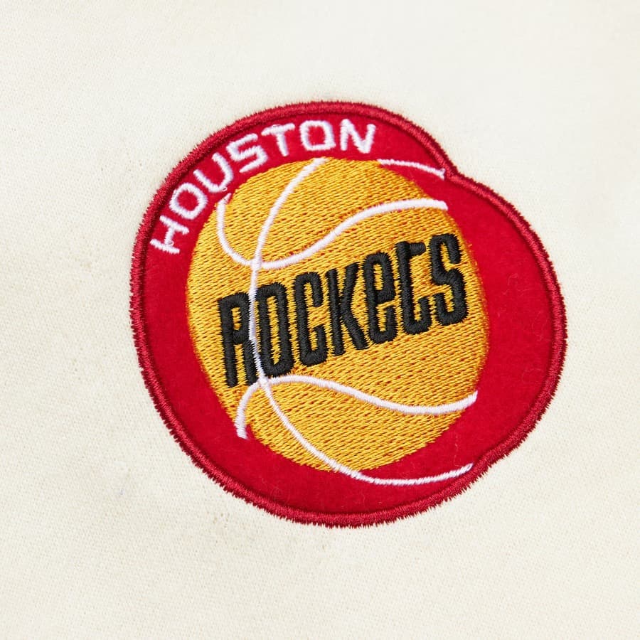 Худи Mitchell & Ness Cream Houston Rockets Sswagger Fleece Pullover Hoodie