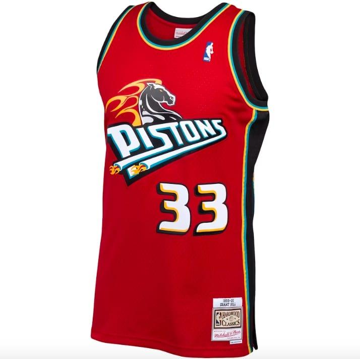 1999-00-Detroit-Pistons-33-Grant-Hill-Mitchell-Ness-Swingman-Red-Jersey-2