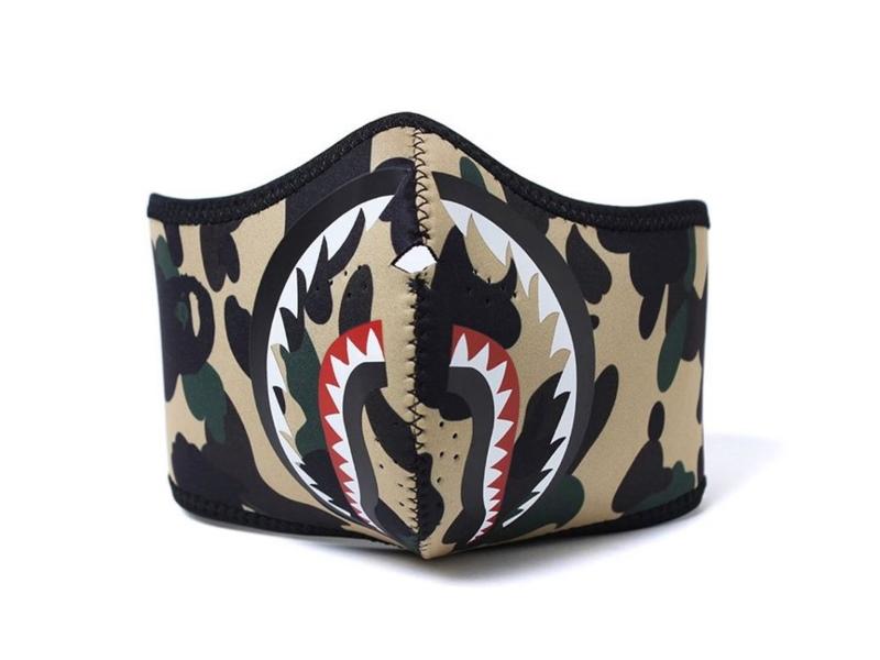 Маска BAPE 1st Camo Shark Neoprene Mask Yellow