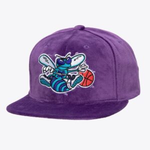 Mitchell-Ness-Purple-Charlotte-Hornets-Hardwood-Classics-Velour-Snapback-Hat-300x300