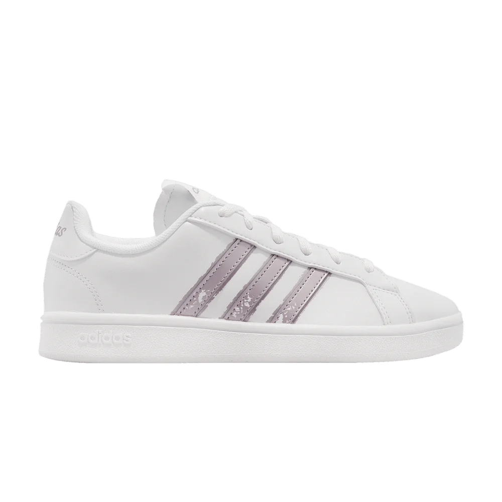 Krossovki-Adidas-Wmns-Grand-Court-Beyond-White-Matte-Purple-Metallic