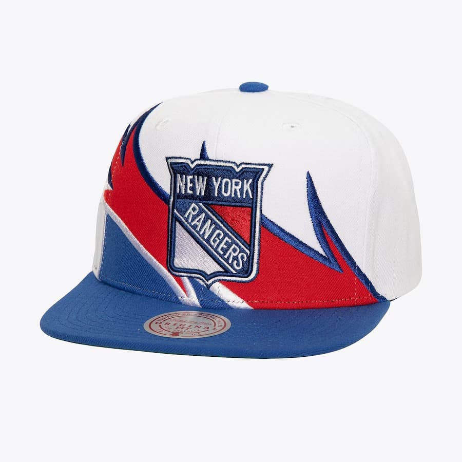 Бейсболка Mitchell & Ness White New York Rangers Waverunner Vintage Snapback Hat