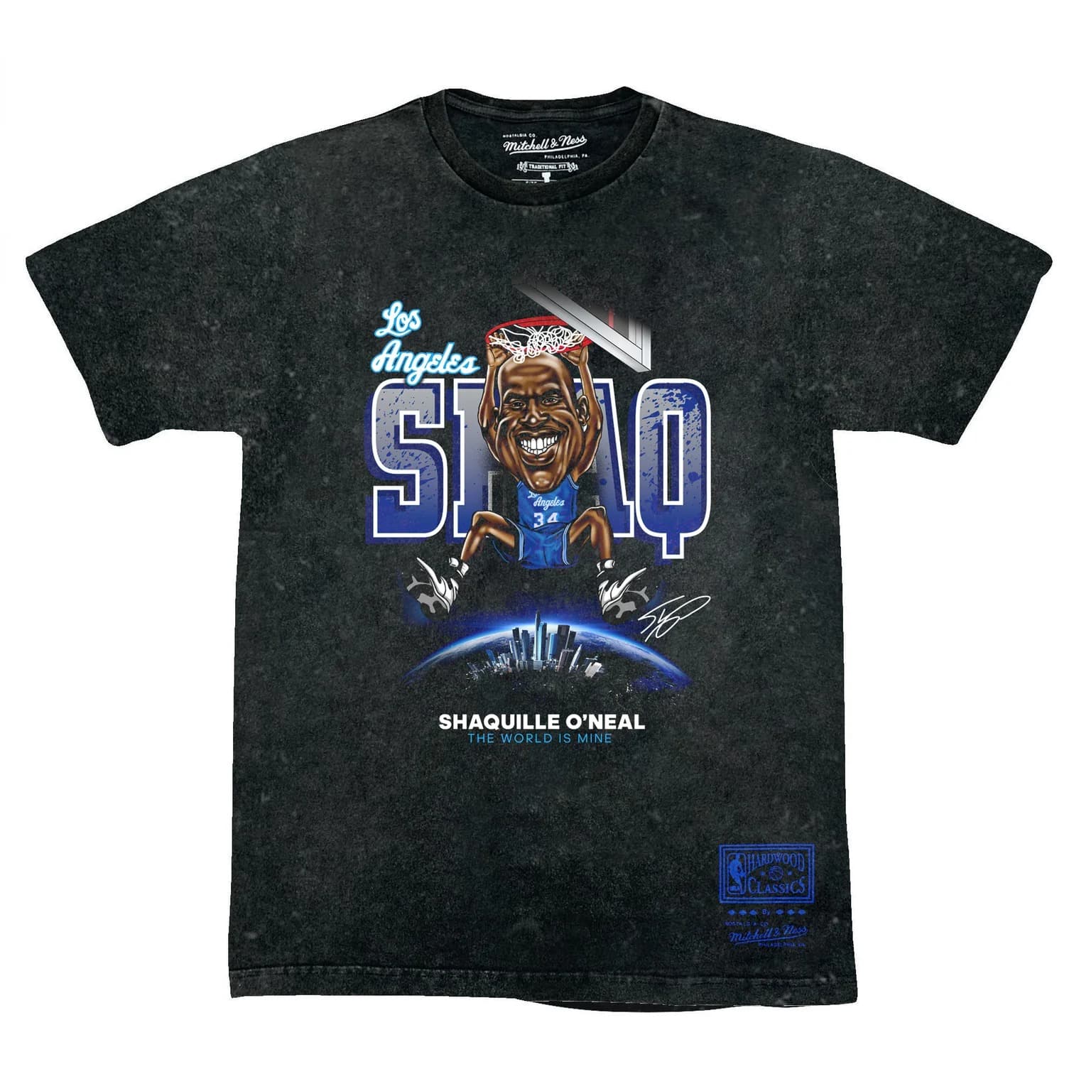 Футболка Mitchell & Ness Shaquille O’Neal Los Angeles Lakers Vintage Caricature NBA T-Shirt