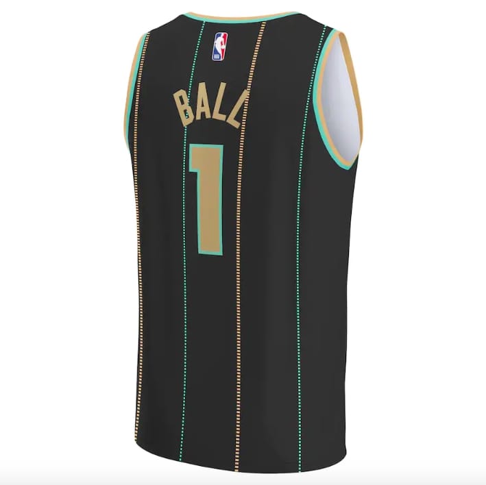Баскетбольная джерси 2022-23 Charlotte Hornets #1 LaMelo Ball Fast Break City Black Jersey