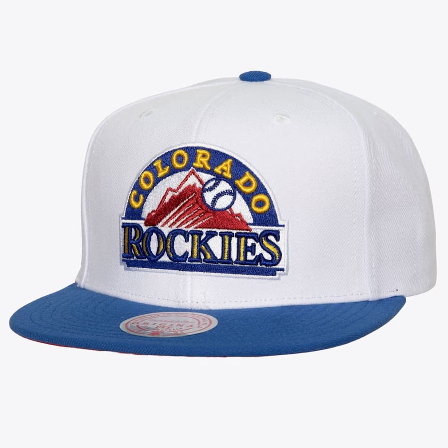 Бейсболка Mitchell & Ness White Colorado Rockies Cooperstown Collection Hometown Snapback Hat