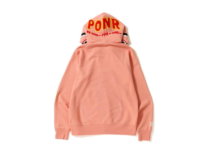 Худи BAPE 2nd Shark Wide Full Zip Double Hoodie Pink