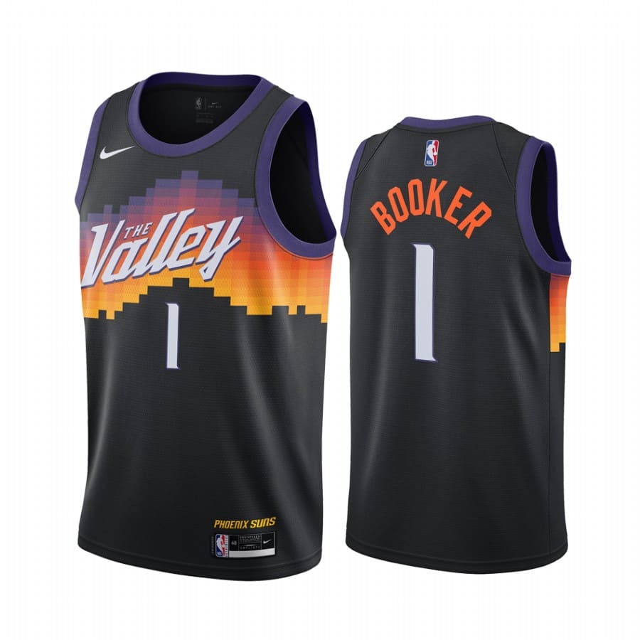 Баскетбольная джерси 2020-21 Phoenix Suns #1 Devin Booker City Edition Black Swingman Jersey