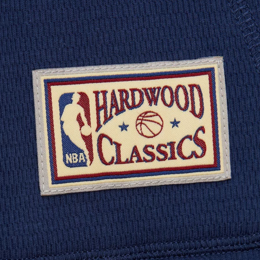 Худи Mitchell & Ness Blue Cleveland Cavaliers Vintage Logo Thermal Lightweight Pullover Hoodie