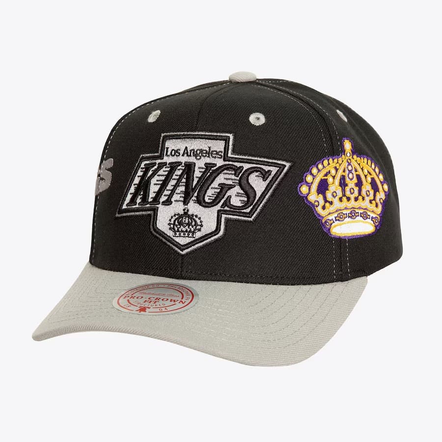 Бейсболка Mitchell & Ness Black Los Angeles Kings Overbite Pro Vintage Snapback Hat