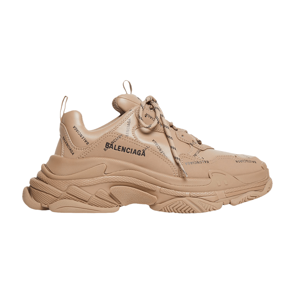 Кроссовки Balenciaga Triple S Sneaker 'Allover Logo - Dark Beige'