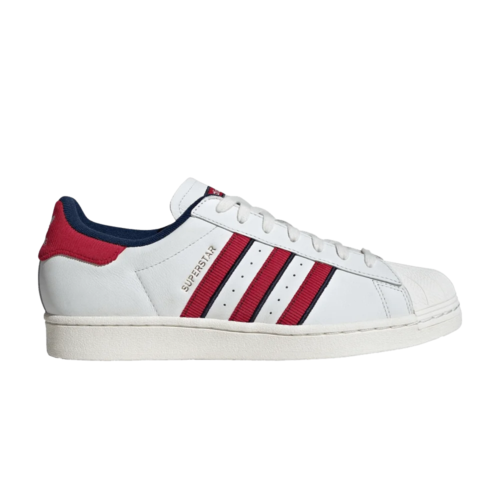 Кроссовки Adidas Superstar 'White Team Victory Red Indigo'