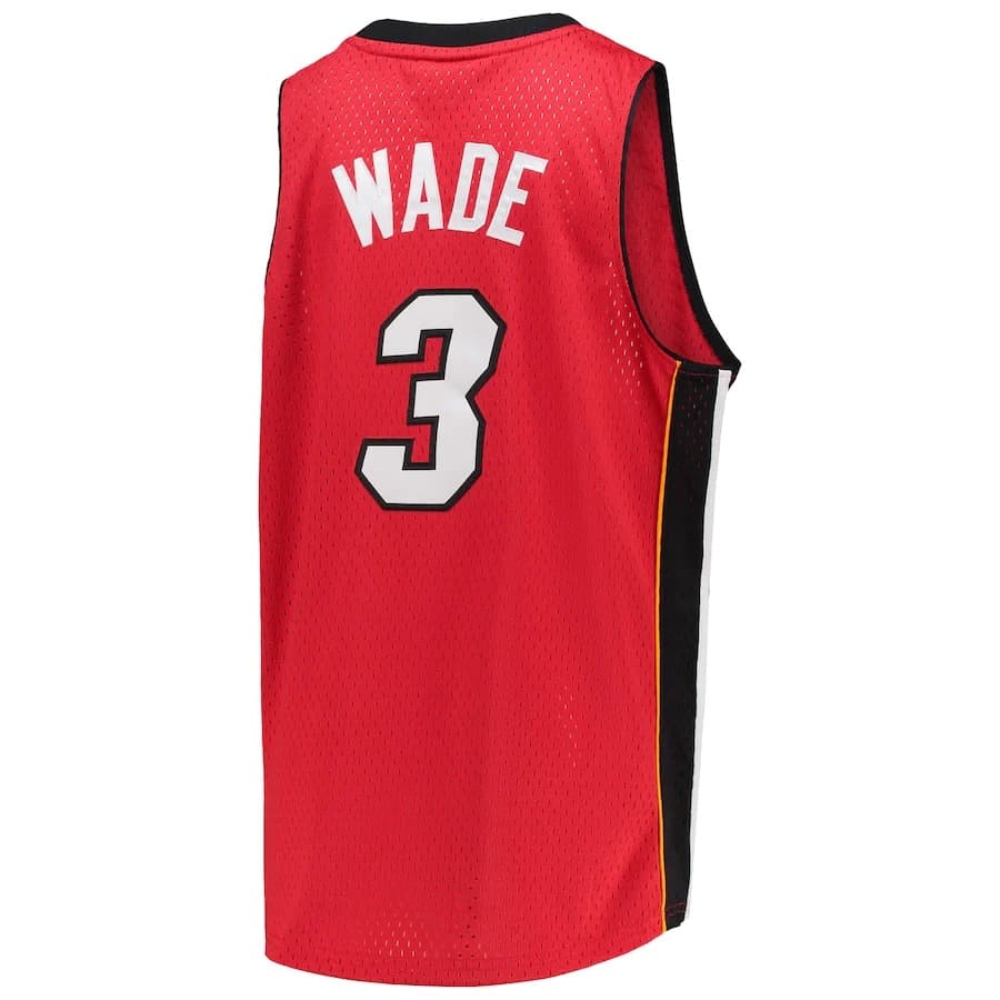 Баскетбольная джерси 2005-06 Miami Heat Dwyane Wade #3 Youth Swingman Hardwood Classics Red Jersey