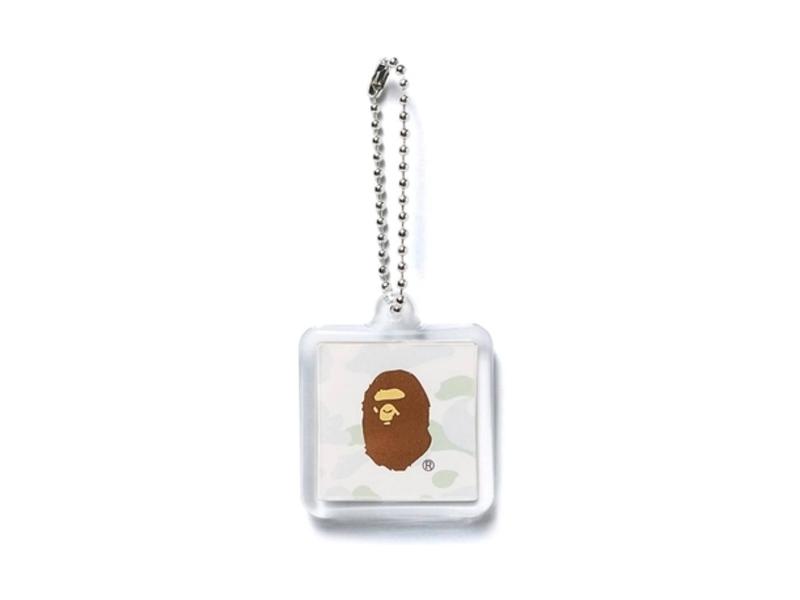 BAPE-Ape-Head-City-Camo-Keychain-White