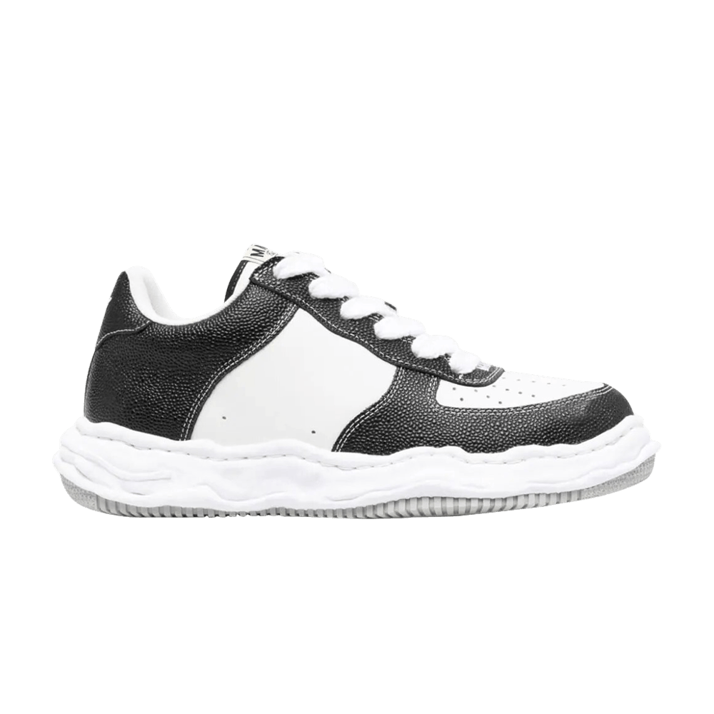 maison-mihara-yasuhiro-wayne-og-sole-embossed-leather-low-black-white-a11fw712-blk