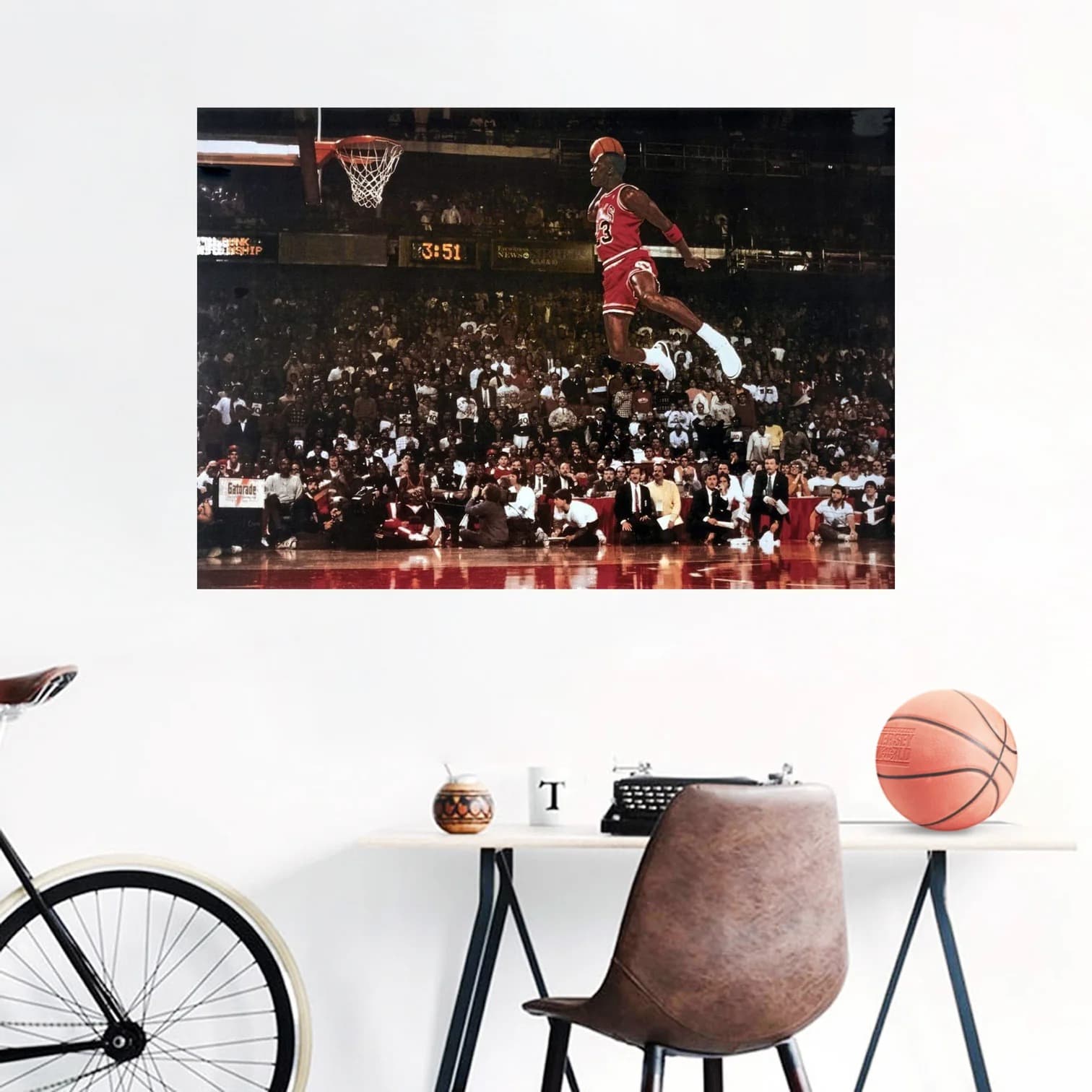 Настенный постер Michael Jordan Slam Dunk Contest NBA Wall Poster