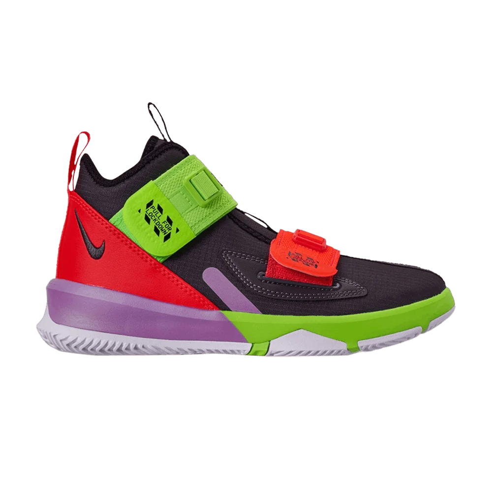 Krossovki-Nike-LeBron-Soldier-13-GS-Thunder-Grey-Crimson-Green