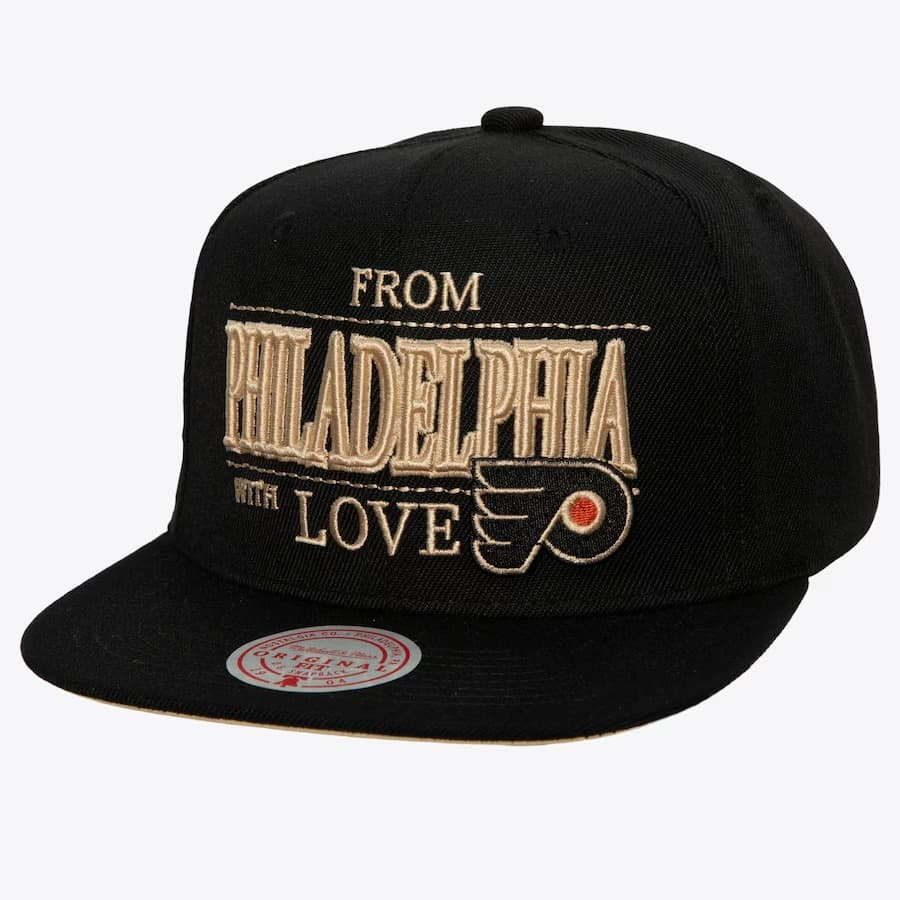 Бейсболка Mitchell & Ness Black Philadelphia Flyers With Love Snapback Hat