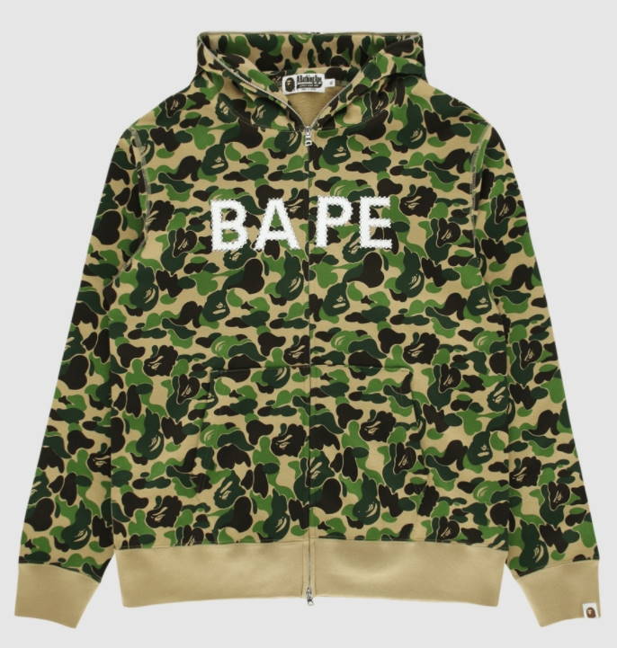 Худи BAPE ABC Camo BAPE Swarovski Full Zip Hoodie Green