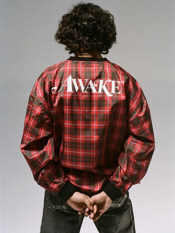 Ветровка Awake Plaid Windbreaker Pullover Jacket Red
