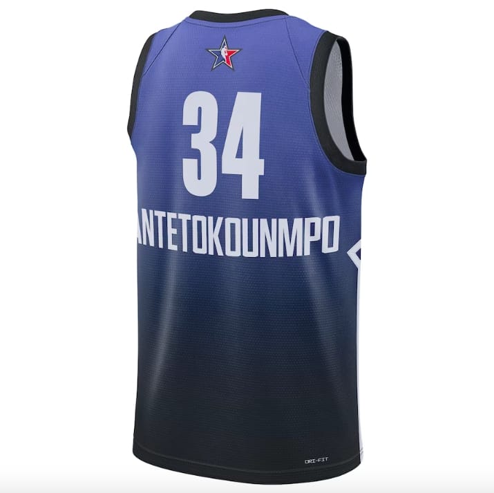 Баскетбольная джерси 2023 NBA All-Star Game #34 Giannis Antetokounmpo  Swingman Blue Jersey