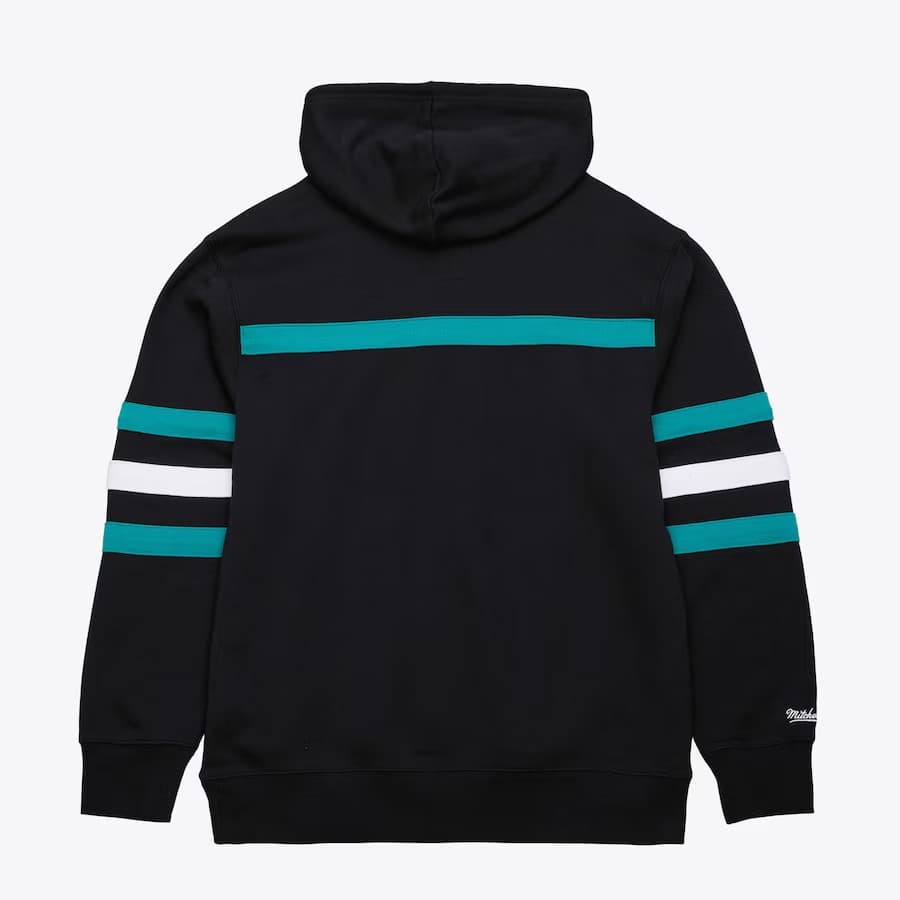 Худи Mitchell & Ness Black Anaheim Ducks Vintage Logo Head Coach Fleece Pullover Hoodie