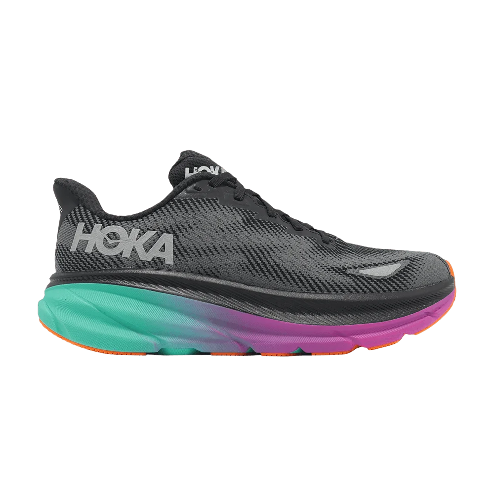 Krossovki-HOKA-Wmns-Clifton-9-GORE-TEX-Black-Electric-Aqua
