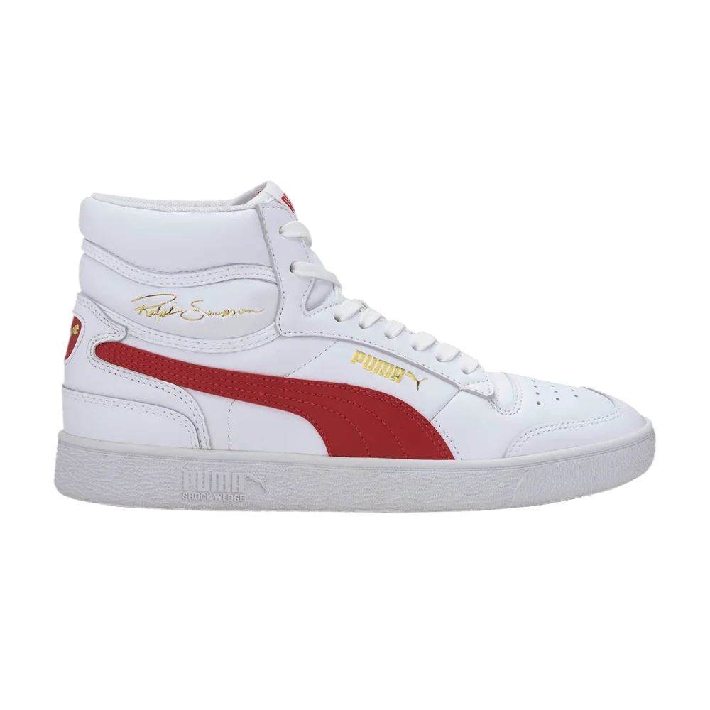 Krossovki-Puma-Ralph-Sampson-Mid-White-High-Risk-Red