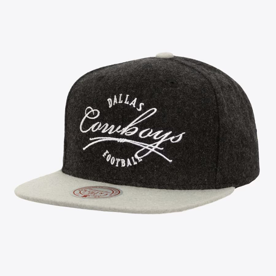 Бейсболка Mitchell & Ness Black Dallas Cowboys Melton Class Snapback Hat