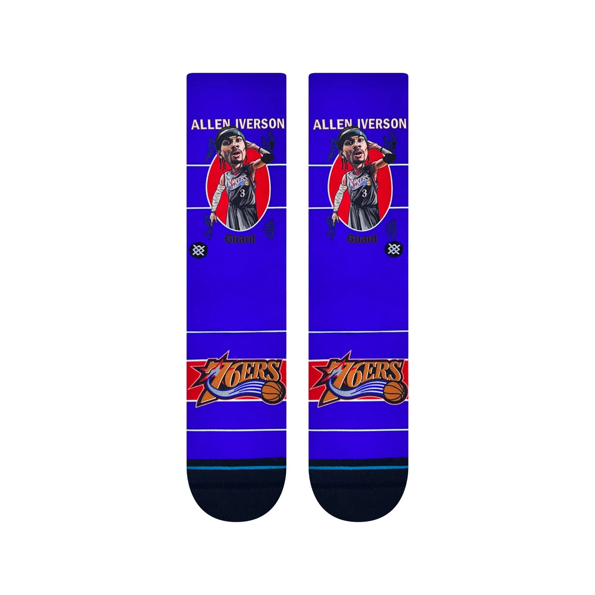 Спортивные носки Allen Iverson Philadelphia 76ers Retro Big Head NBA Socks