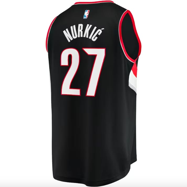 Баскетбольная джерси 2022-23 Portland Trail Blazers #27 Jusuf Nurkic Fast Break Icon Black Jersey