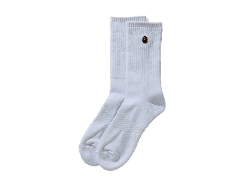 Спортивные носки BAPE Ape Head One Point Socks (SS21) White