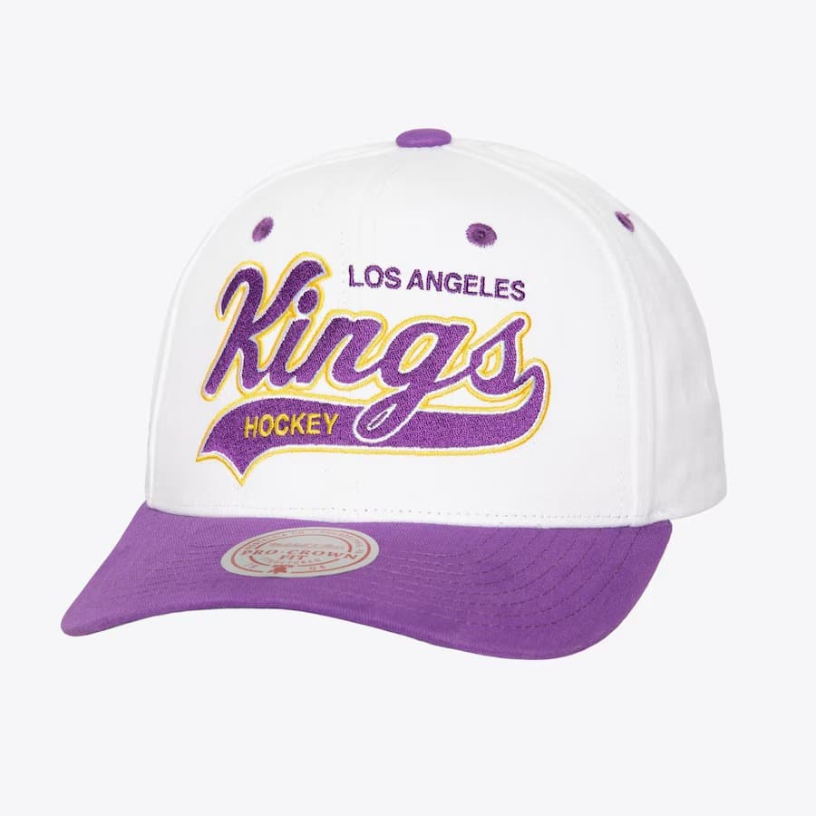Бейсболка Mitchell & Ness White Los Angeles Kings Tail Sweep Pro Vintage Snapback Hat