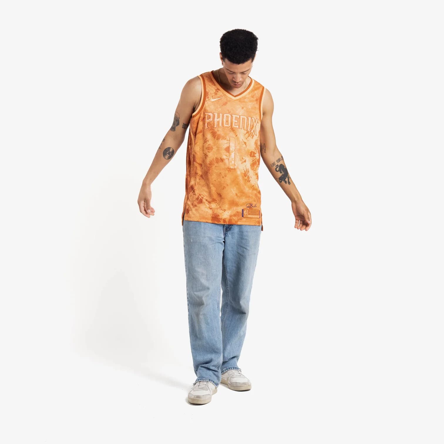 Баскетбольная джерси 2023 Phoenix Suns Devin Booker #1 Swingman Select Series Orange Jersey